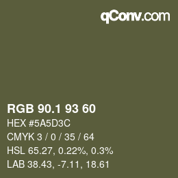 カラーコード: RGB 90.1 93 60 | qconv.com