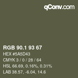 カラーコード: RGB 90.1 93 67 | qconv.com