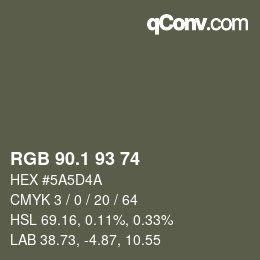 Color code: RGB 90.1 93 74 | qconv.com