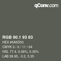 カラーコード: RGB 90.1 93 83 | qconv.com