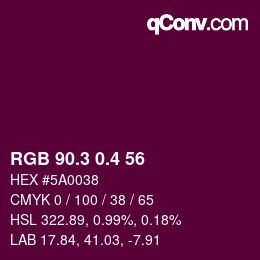 カラーコード: RGB 90.3 0.4 56 | qconv.com