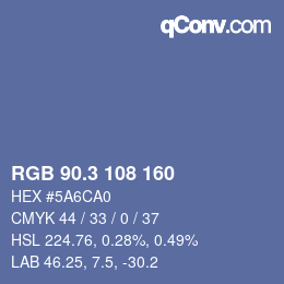 カラーコード: RGB 90.3 108 160 | qconv.com