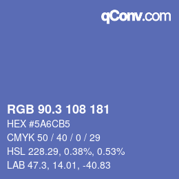 カラーコード: RGB 90.3 108 181 | qconv.com