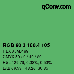 カラーコード: RGB 90.3 180.4 105 | qconv.com