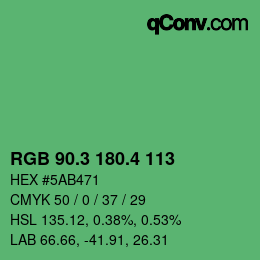 カラーコード: RGB 90.3 180.4 113 | qconv.com
