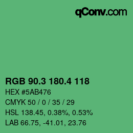 カラーコード: RGB 90.3 180.4 118 | qconv.com