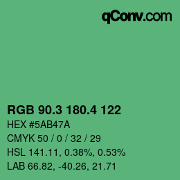 カラーコード: RGB 90.3 180.4 122 | qconv.com