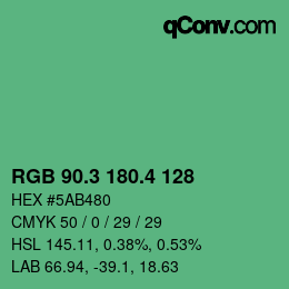 カラーコード: RGB 90.3 180.4 128 | qconv.com