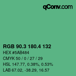 カラーコード: RGB 90.3 180.4 132 | qconv.com