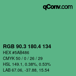 カラーコード: RGB 90.3 180.4 134 | qconv.com
