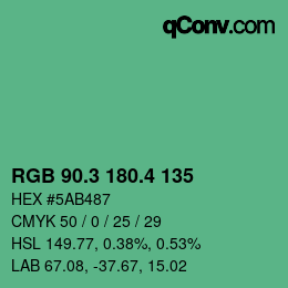 カラーコード: RGB 90.3 180.4 135 | qconv.com