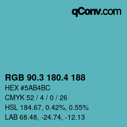 カラーコード: RGB 90.3 180.4 188 | qconv.com