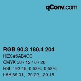 カラーコード: RGB 90.3 180.4 204 | qconv.com