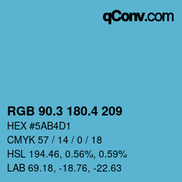 カラーコード: RGB 90.3 180.4 209 | qconv.com