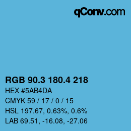 カラーコード: RGB 90.3 180.4 218 | qconv.com