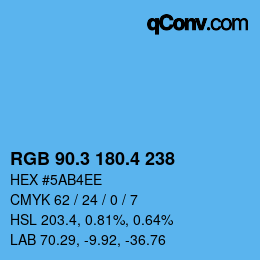 カラーコード: RGB 90.3 180.4 238 | qconv.com