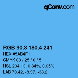 カラーコード: RGB 90.3 180.4 241 | qconv.com