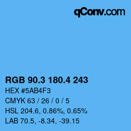 カラーコード: RGB 90.3 180.4 243 | qconv.com