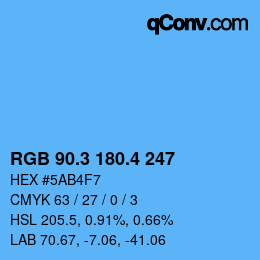 カラーコード: RGB 90.3 180.4 247 | qconv.com