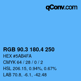 カラーコード: RGB 90.3 180.4 250 | qconv.com