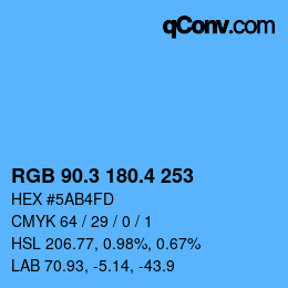 カラーコード: RGB 90.3 180.4 253 | qconv.com