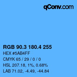 カラーコード: RGB 90.3 180.4 255 | qconv.com
