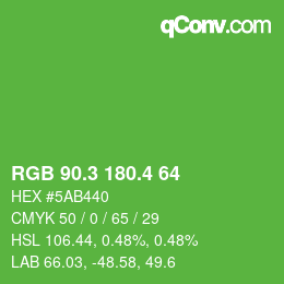 カラーコード: RGB 90.3 180.4 64 | qconv.com