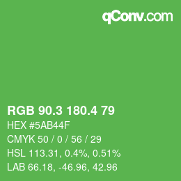 カラーコード: RGB 90.3 180.4 79 | qconv.com