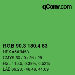 カラーコード: RGB 90.3 180.4 83 | qconv.com