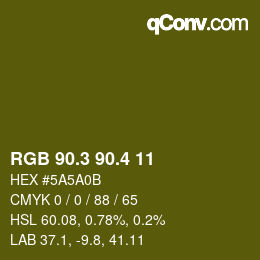 カラーコード: RGB 90.3 90.4 11 | qconv.com