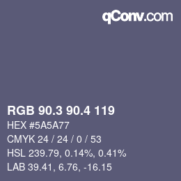 カラーコード: RGB 90.3 90.4 119 | qconv.com