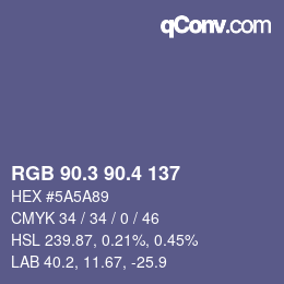 カラーコード: RGB 90.3 90.4 137 | qconv.com
