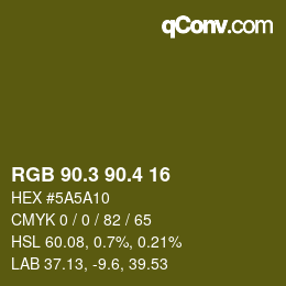 カラーコード: RGB 90.3 90.4 16 | qconv.com