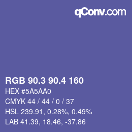 カラーコード: RGB 90.3 90.4 160 | qconv.com