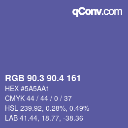 カラーコード: RGB 90.3 90.4 161 | qconv.com