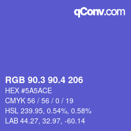 カラーコード: RGB 90.3 90.4 206 | qconv.com