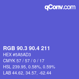 カラーコード: RGB 90.3 90.4 211 | qconv.com