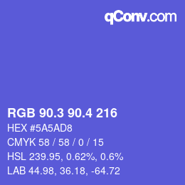 カラーコード: RGB 90.3 90.4 216 | qconv.com