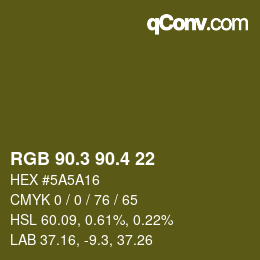 カラーコード: RGB 90.3 90.4 22 | qconv.com