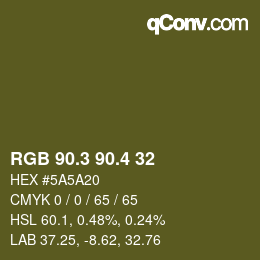 カラーコード: RGB 90.3 90.4 32 | qconv.com