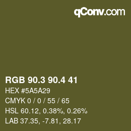 カラーコード: RGB 90.3 90.4 41 | qconv.com