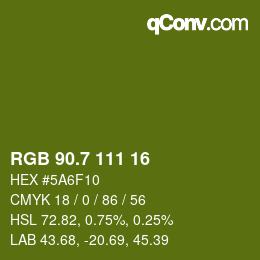 カラーコード: RGB 90.7 111 16 | qconv.com