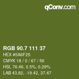 カラーコード: RGB 90.7 111 37 | qconv.com