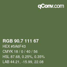 カラーコード: RGB 90.7 111 67 | qconv.com