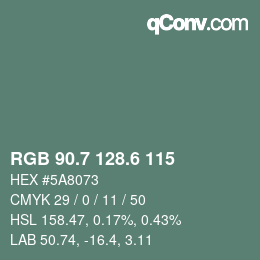 カラーコード: RGB 90.7 128.6 115 | qconv.com