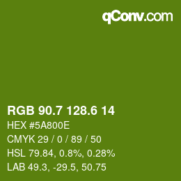 カラーコード: RGB 90.7 128.6 14 | qconv.com