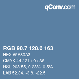 カラーコード: RGB 90.7 128.6 163 | qconv.com
