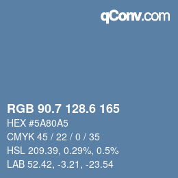 カラーコード: RGB 90.7 128.6 165 | qconv.com