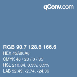 カラーコード: RGB 90.7 128.6 166.6 | qconv.com