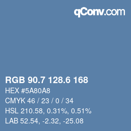 カラーコード: RGB 90.7 128.6 168 | qconv.com